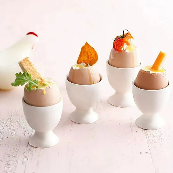 Rewenti European Eggs Cup Breakfast Eggs Tray Eggs Rack Table Practical Eggs Cup Mini Goblet White