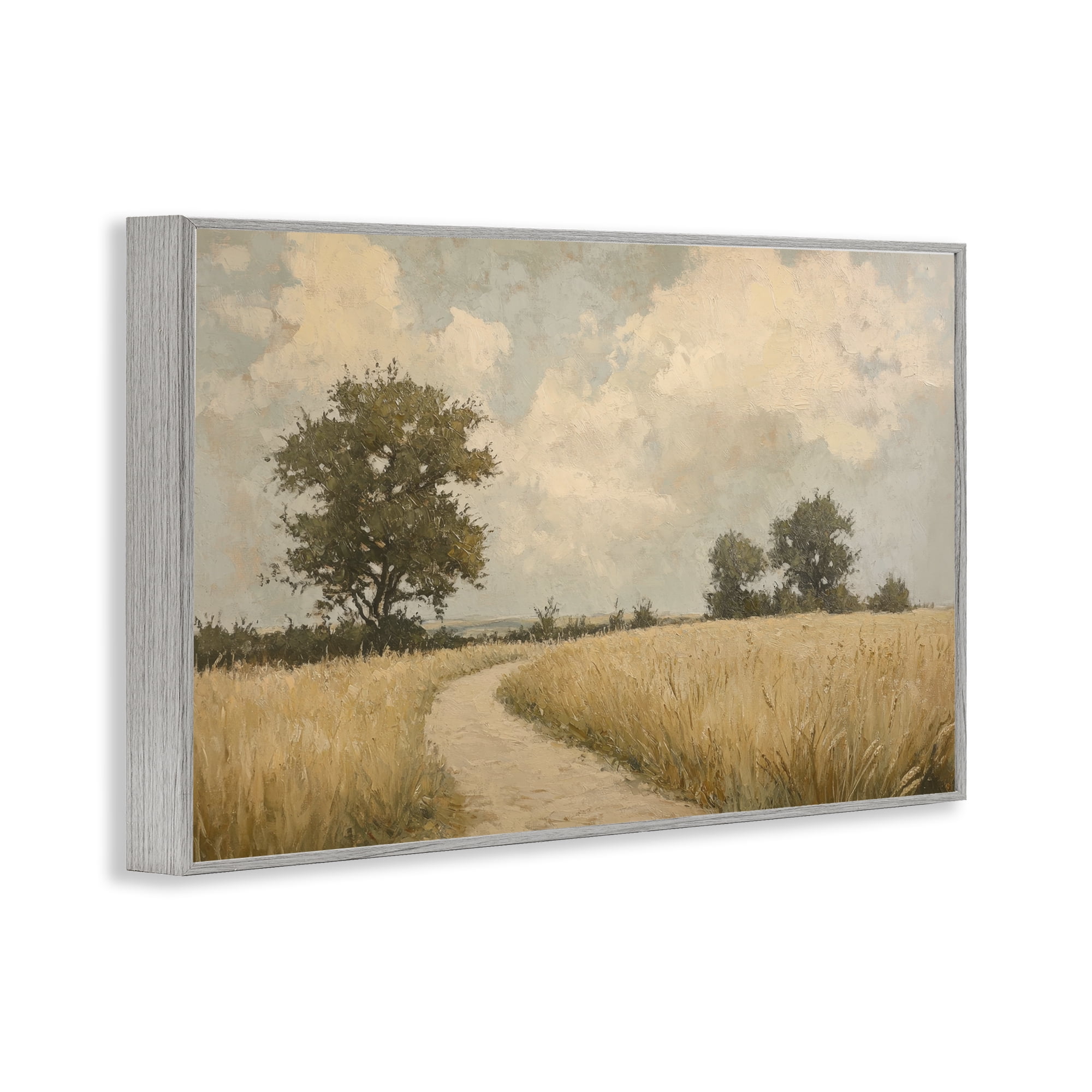 Stupell Industries Soft Field of Wheat Gray Framed Giclee Art, design by Petal Prints Design