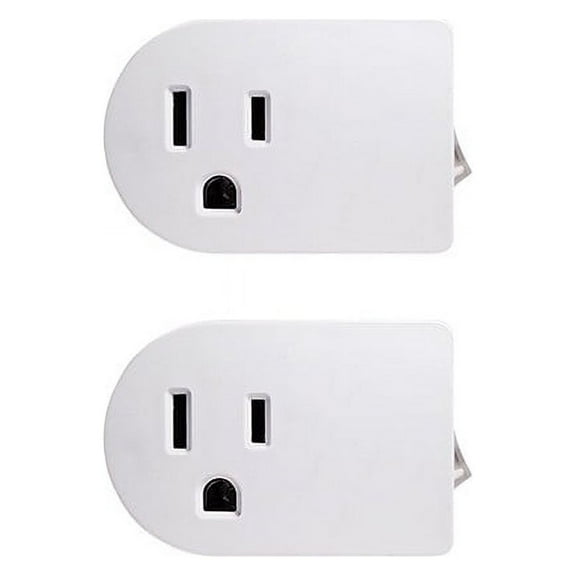 2/Pack 3 Prong Wall Tap Grounding Outlets Adapter With Power Switch