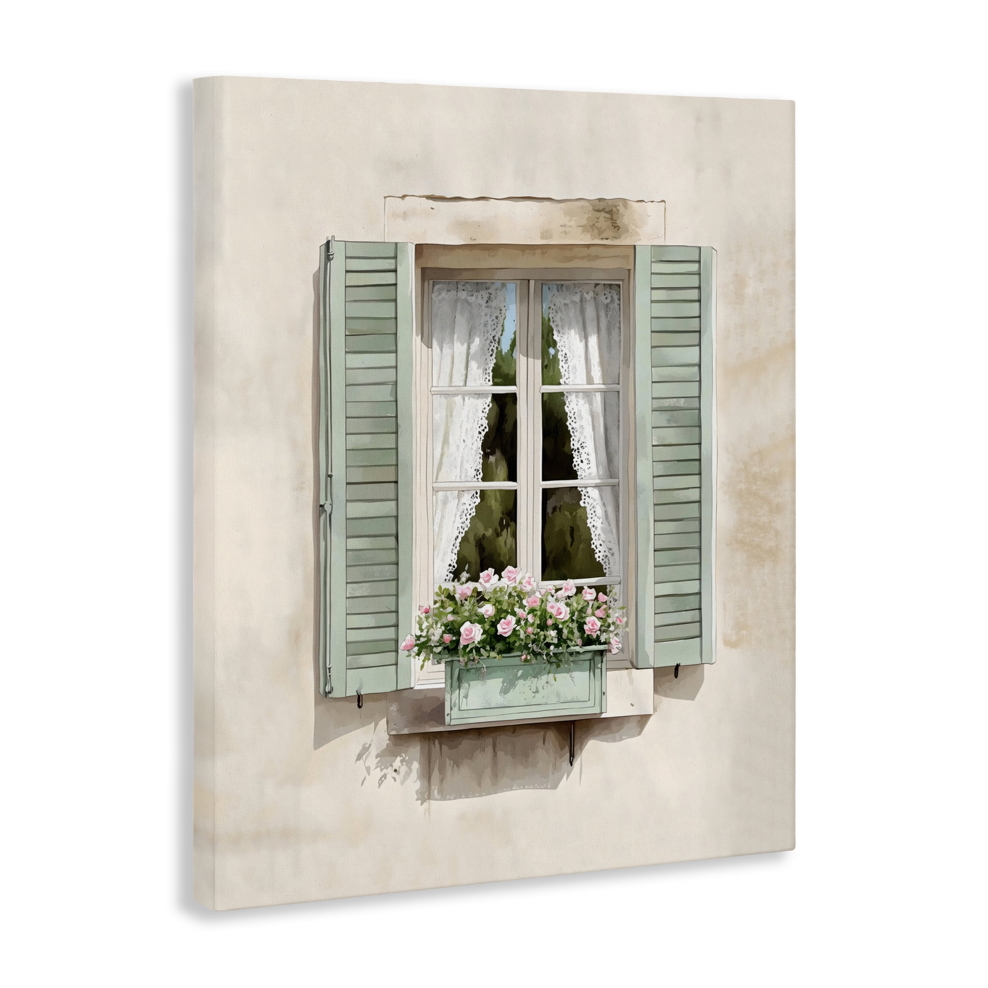 Stupell Industries French Cafe Window Curtains Canvas Wall Art, design by LSR Design Studio