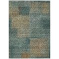 thumbnail image 2 of 5' X 8' Teal Blue Brown And Taupe Abstract Washable Indoor Outdoor Area Rug, 2 of 5