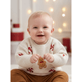 thumbnail image 6 of Jaweiwi Toddler Baby Christmas Sweater Candy Gingerbread Man Embroidered Ribbed Long Sleeve Knitted Tops for Winter, 6 of 9