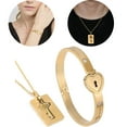 thumbnail image 2 of Valentine's Necklace and Bracelet Set Lock & Key Matching Jewelry Set for Couple, 2 of 8