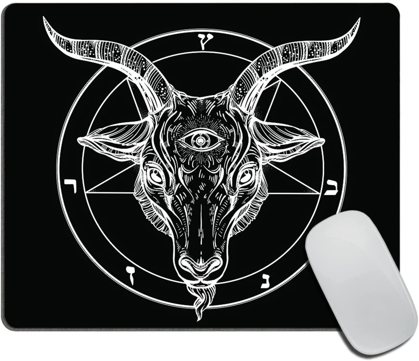 Mouse Pad, Pentagram with Demon Goat Head Binary Symbol Tattoo Retro Music  Mouse Pad, Mouse Mat Square Mouse Pad Non-Slip Rubber Base MousePads for  Office Laptop, 9.5"x7.9"x0.12" Inch - Walmart.com