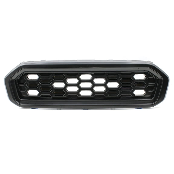 Ikon Motorsports Front Upper Grille, Compatible with 2019-2023 Ford Ranger XL/XLT/Lariat, Black Replacement Front Bumper Hood Grill w/ LED DRL Smoke Lens Arrow Signal