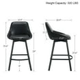 thumbnail image 4 of Zesthouse Swivel Bar Stools Set of 3, 25.6″ Faux Leather Counter Height Barstool with Backs, Upholstered Counter Stools, Modern Kitchen Chairs with Metal Legs, Black, 4 of 11