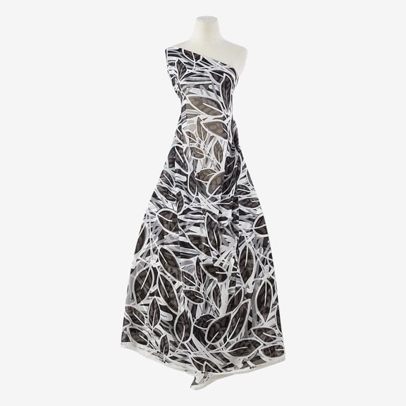 Zelouf Zs1907Jj-1 Print Hi Mutli Chiffon  , Sewing, DIY, Crafts Fabric by the Yard, 910 Blk/grey, 3 Yard