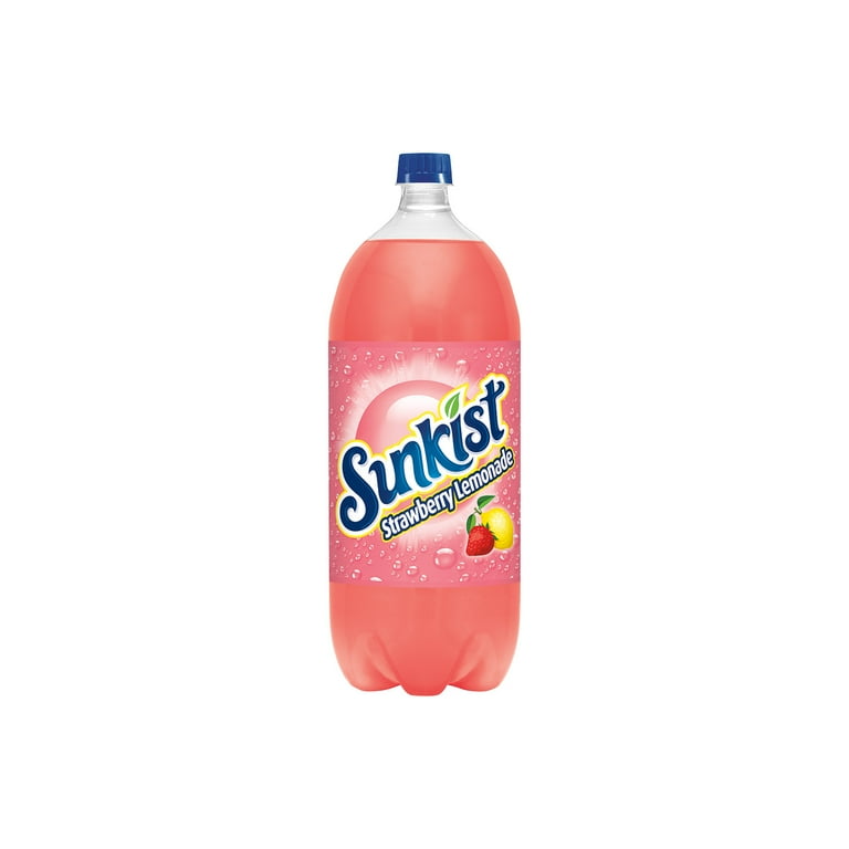 Original Sunkist Strawberry Lemonade Soda Pop, Caffeine Free, 2 L