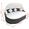 thumbnail image 3 of vidaXL Daybed Round Outdoor Patio Lounge Bed with Canopy for Lawn Poly Rattan, 3 of 11