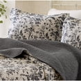 thumbnail image 2 of Laura Ashley  Amberley Black Floral Cotton 3-piece Quilt Set, 2 of 5