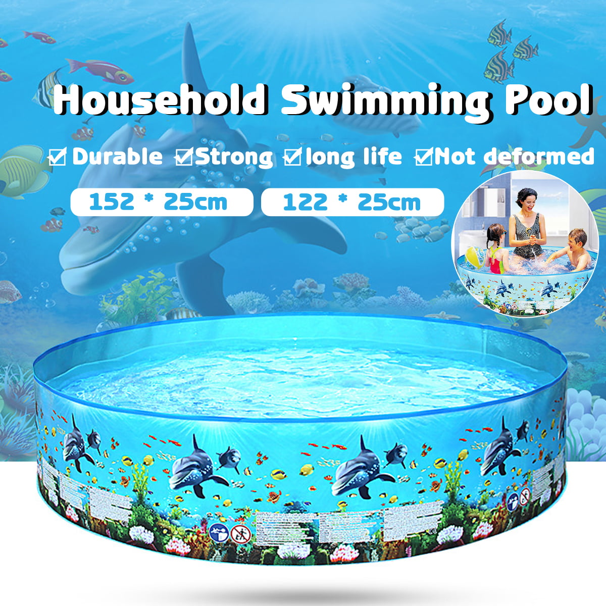 Childrens Swimming Pool For kids girls boys Instant not Inflatable Size 5ft 