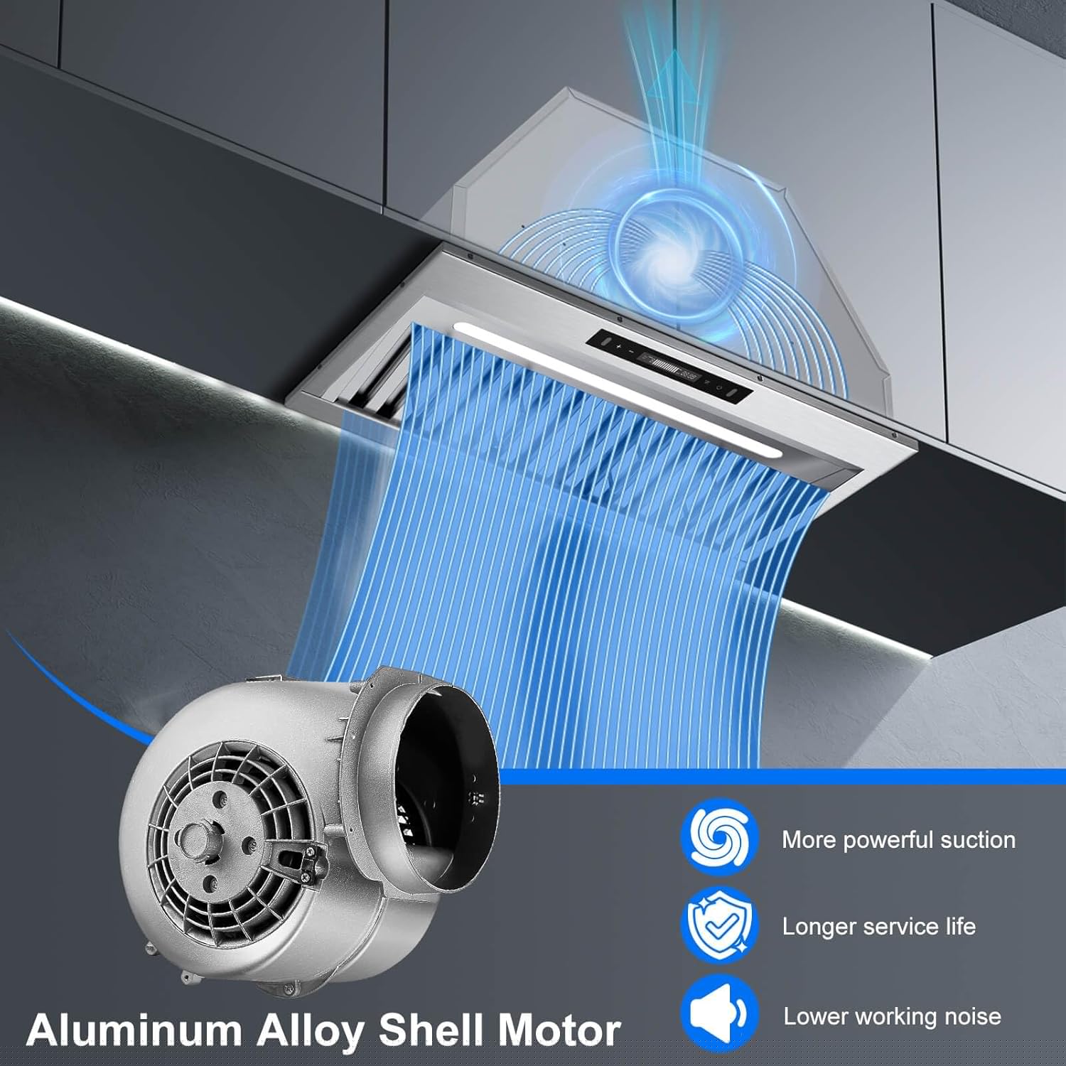 30-inch 900CFM Range Hood Insert - Stainless Steel Kitchen Exhaust Vent with Gesture/Touch Control, LED Light, Convertible Duct/Ductless (110V)‌