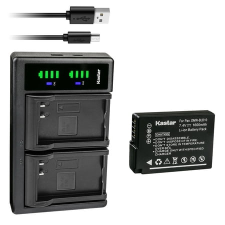 Kastar 1-Pack Battery and LTD2 USB Charger Replacement for Panasonic DMW-BLD10 DMW-BLD10E DMW-BLD10PP Panasonic DMC-GX1 DMC-GX1W DMC-GX1X DMC-G3 DMC-G3K DMC-G3W DMC-GF2 DMC-GF2C DMC-GF2W