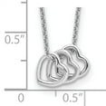 thumbnail image 4 of Sterling Silver Rhodium-plated 18in Hearts Necklace, 4 of 4