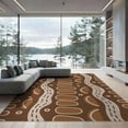 thumbnail image 2 of ODIKA 6'x9' Warm Earth Tones Abstract Waves Washable Area Rug Dynamic Geometric Rhythm Design for Family Room, Living Mater Bedroom, Non-Slip, Easy Care, 2 of 7