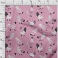 thumbnail image 3 of oneOone Georgette Viscose Light Pink Fabric Rooster Cock Craft Projects Decor Fabric Printed By The Yard 42 Inch Wide, 3 of 6