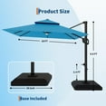 thumbnail image 4 of 10 ft Solar Lights Cantilever Patio Umbrella with Base Included, 360° Rotation Offset Umbrella, Easy Crank & Tilt Adjustment, UV Protection for Backyard, Poolside, Deck -Turquoise, 4 of 8