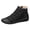 Black, variant on Women's Vintage Ankle Boots Comfortable Slip On Flat Side Zipper Retro Short Booties