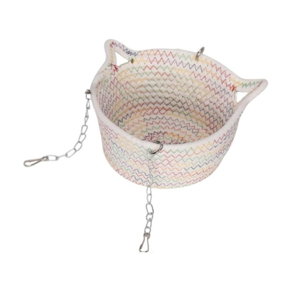 Milaget Small Pet Hammock All Seasons Rat Sleeping Nest for Chinchilla Gerbil Parrot Rainbow White