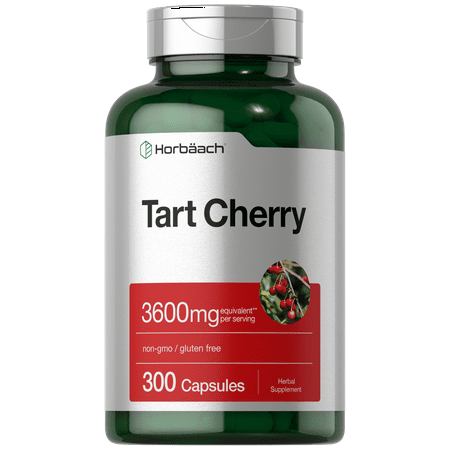 Tart Cherry Extract Capsules 3600mg | 300 Capsules for Men and Women | by Horbaach