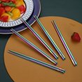thumbnail image 6 of ReaNea 10 Pairs Rainbow Reusable Chopsticks, Stainless Steel Metal Chop Sticks, Japanese Chinese Korean Chopstick 8.9", 6 of 8