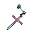 thumbnail image 7 of Ayyufe Pack Of 1 Punk Men Women Stainless Steel Cross Dangle Ear Stud Earring Party, 7 of 7
