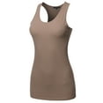 thumbnail image 1 of A2Y Women's Basic Solid Soft Cotton Scoop Neck Racer-Back Tank Top, 1 of 6