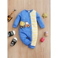 thumbnail image 4 of WIBACKER 0-18 Months Newborn Baby Boy Onesie, Infant Long Sleeve Cotton Romper, Boys Bodysuit Fall Spring Outfits - Mixer Truck, 4 of 8