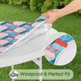 thumbnail image 5 of Blue Red Checkered Pattern Round Fitted Tablecloth with Elastic Edge,Dining Table Cover Waterproof,Outdoor Round Tablecloth for Camping,Dining,Indoor and Outdoor, 5 of 7