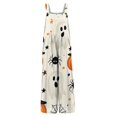 thumbnail image 6 of HAJWOH Halloween Women’s Sleeveless Loose Fit Jumpsuit With Halloween Print Wide Leg Overalls Casual Style(Beige,2XL), 6 of 6