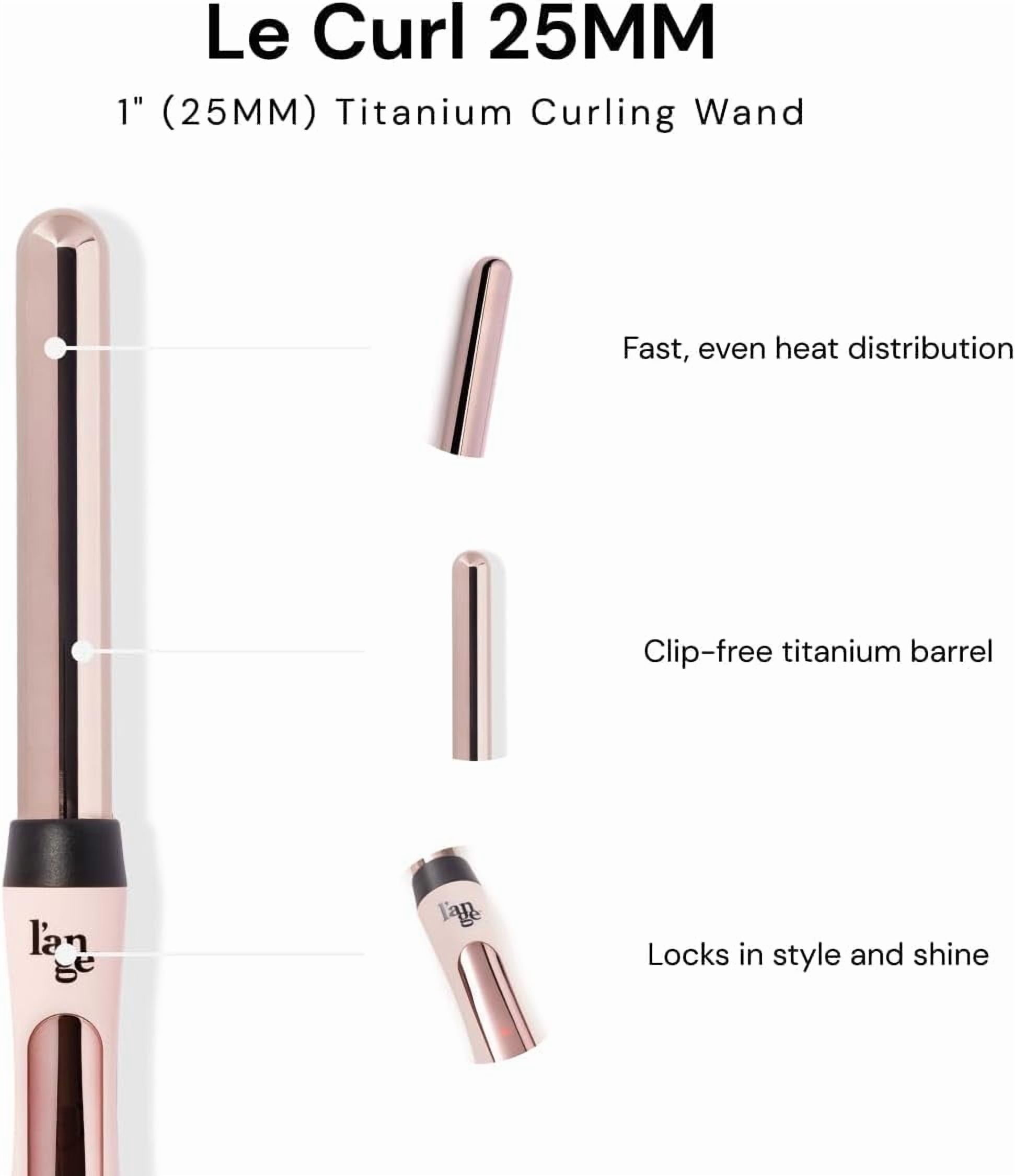 L'ange Hair Le Curl 1 Inch Titanium Curling Wand, Pink photo 3
