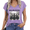 Purple, variant on Women's Witch Circle Hand Drawn Graphic Tee Bold V Neck Tank Top Halloween Party Casual Weekend Outfit Blue, M