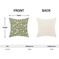 thumbnail image 6 of Floral Throw Pillow Covers 16x16 Set of 2, Flower Print Linen Decorative Pillow Cover Neutral Vintage Decoration Outdoor Cushion Cover Sage Green Floral Pillowcase for Sofa Couch Farmhouse Room, 6 of 6