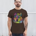 thumbnail image 3 of Tee Hunt Stare of The Wolf T-Shirt Dean Russo Colorful Neon Animal Men's Tee, Brown, 5X-Large, 3 of 5