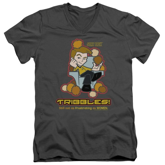 Quogs Not As Frustrating Adult V-Neck T-Shirt Charcoal