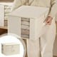 thumbnail image 1 of Organizador de ropa, armario y ropa blanca, caja de almacenamiento transparente con ventana, lavable, plegable, con panel de plástico inferior., 1 of 9