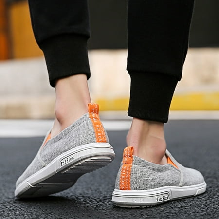 

HIBRO Fashion Men s Breathable Round Toe Shoes Leisure Wild Canvas Upper Shoes