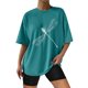 thumbnail image 1 of Gibobby Blusas Holgada Camisetas de tamaño para mujer, camisetas holgadas de manga corta con cuello redondo, blusa informal de verano, camiseta básica 2023（Aqua， S), 1 of 4
