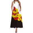 thumbnail image 1 of Vestido de mujer sin mangas con cuello redondo y bolsillo floral vintage grande OAVQHLG3B Store  lin121212, 1 of 5