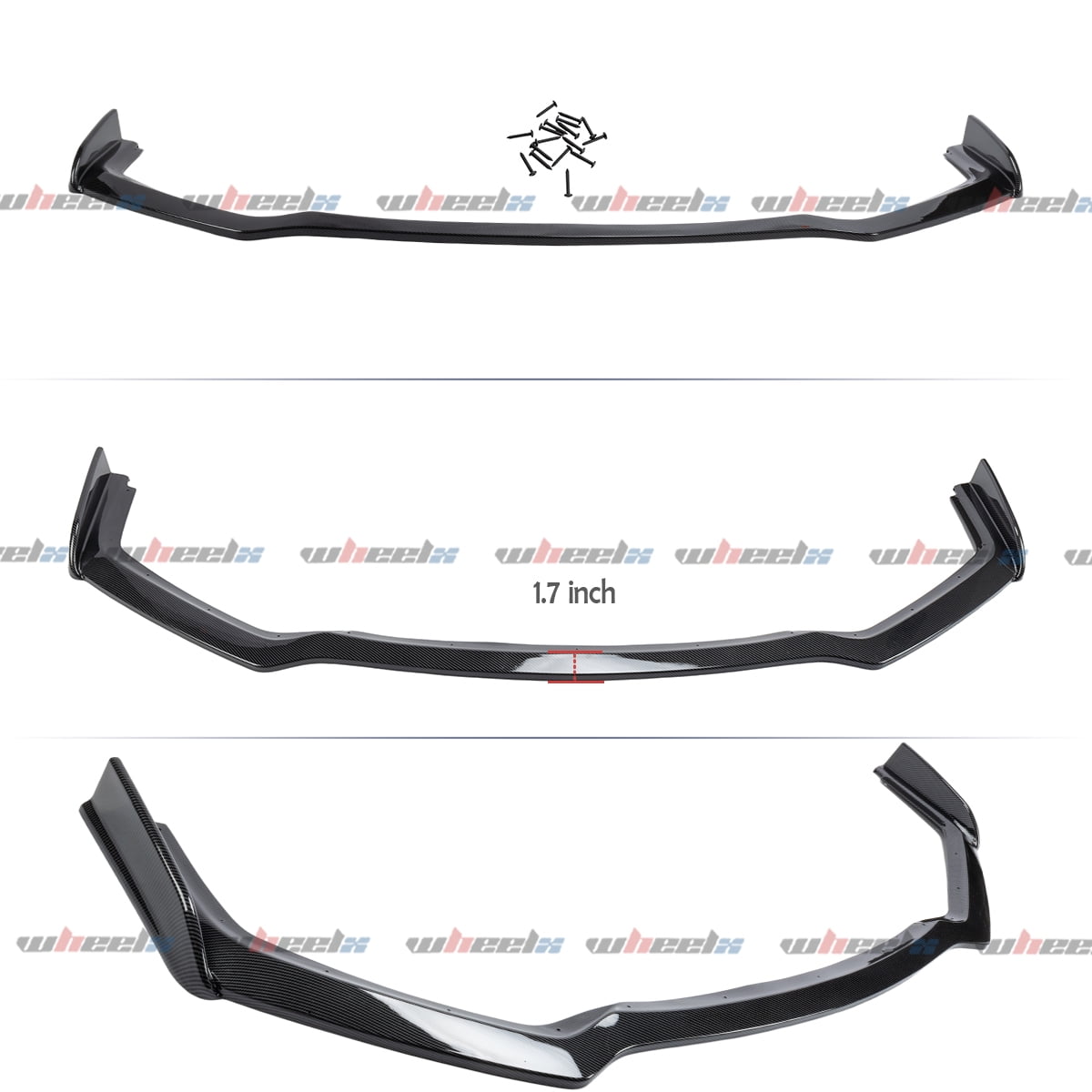 Front Lip Compatible with 2018-2024 Infiniti Q50 Sport, JDM Bumper Air Dam Lower Chin Splitter Protection Body Kit Fits for 2018 2019 2020 2021 2022 2023 2024 (Carbon Fiber Look)