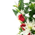 thumbnail image 6 of Allstate Dahlia, Lily and Rose Artificial Mixed Flower Bouquet - 26" - White and Red, 6 of 9