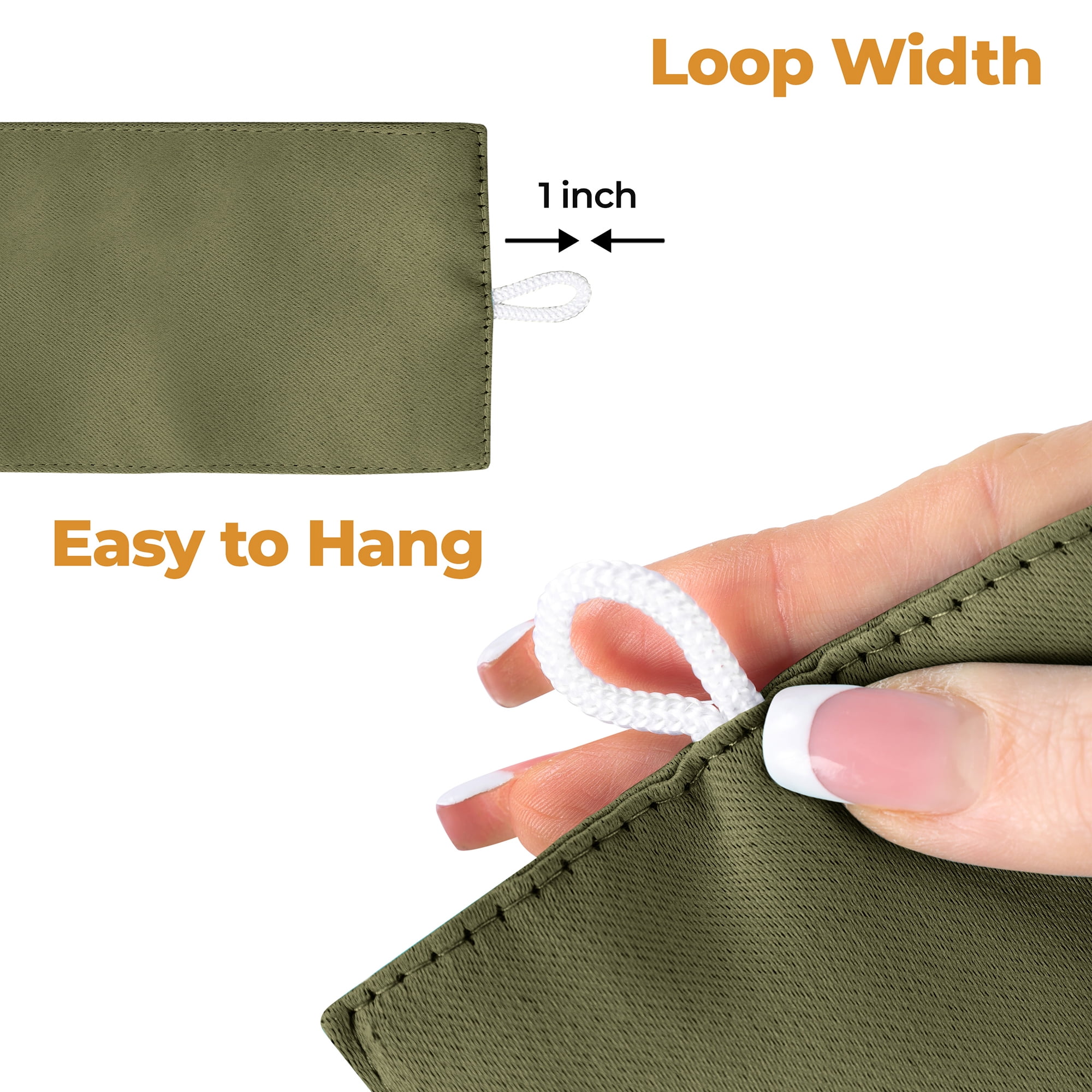 Superior Blackout Solid Light Filtering Grommet Curtain Panel Set, 46" x 63", Olive Green