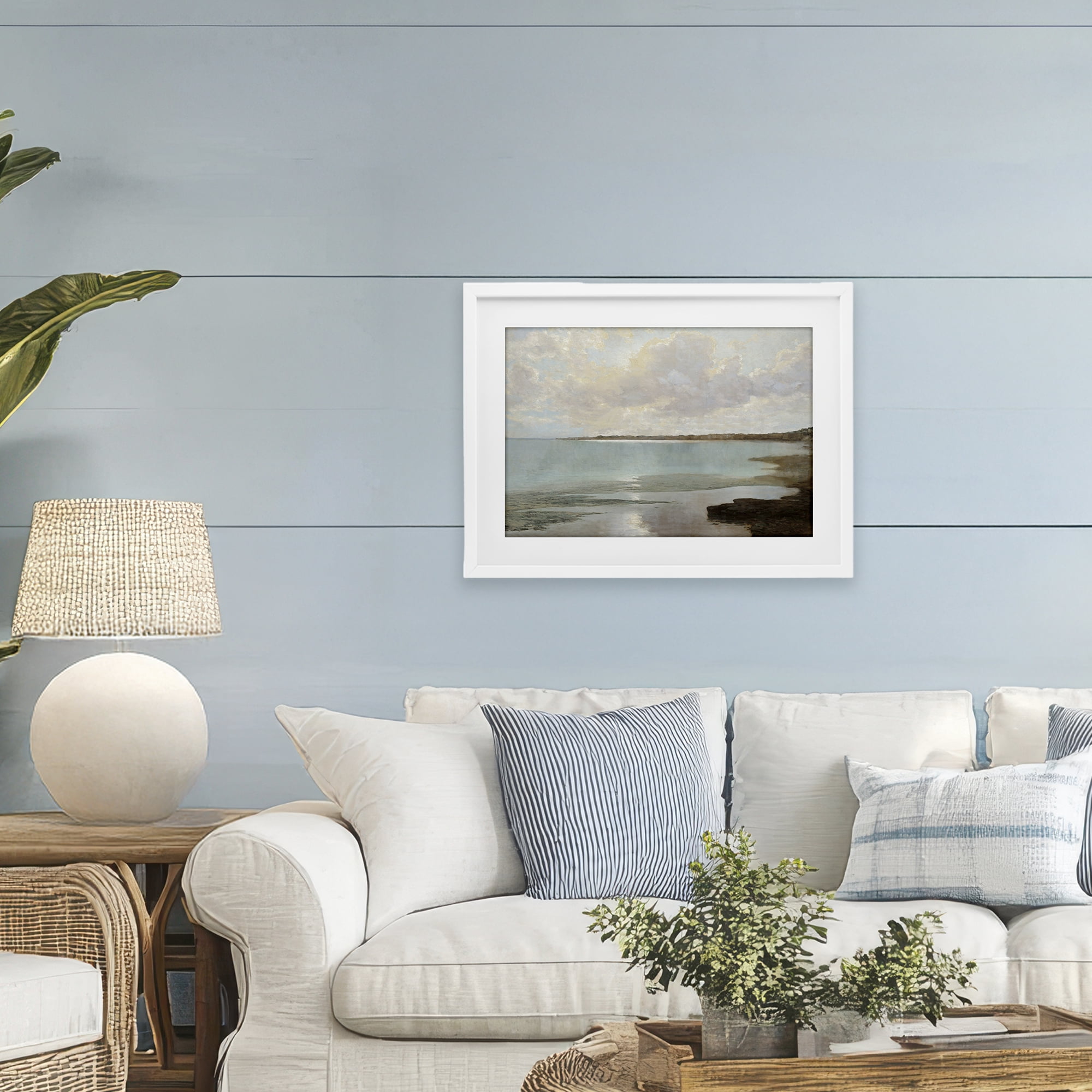Stupell Industries At The Shore Horizon White Framed Print Under Glass, design by Christy McKee