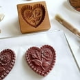 thumbnail image 4 of Carved Wooden Gingerbread Cookie Mold,3D Wooden Baking Mold Cookie Biscuit Press Stamp Molds, Cookie Cutter Set with Provance Rose Cookie Stamp ， DIY Biscuit Chocolate Stamp Mould (4PCS（A）), 4 of 13