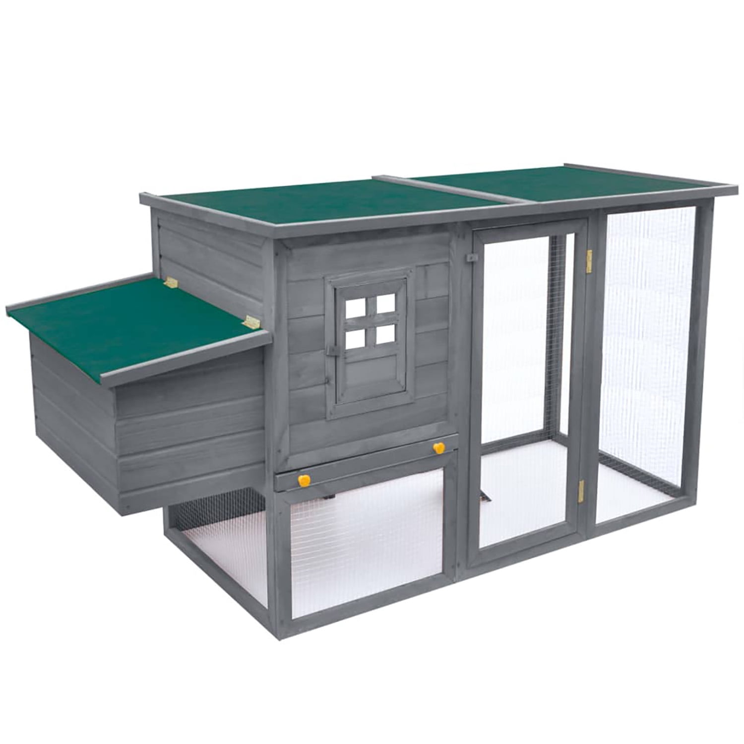 Pefilos 79.5" Wooden Rabbit Hutch with Waterproof Roof, Bunny Cage Pull-Out Tray, Hen House Egg Cage for Poultry Hutch & Egg-Laying Coop, Gray Pefilos 79.5" Wooden Rabbit Hutch with Waterproof Roof, Bunny Cage Pull-Out Tray, Hen House Egg Cage for Poultry Hutch & Egg-Laying Coop, Gray