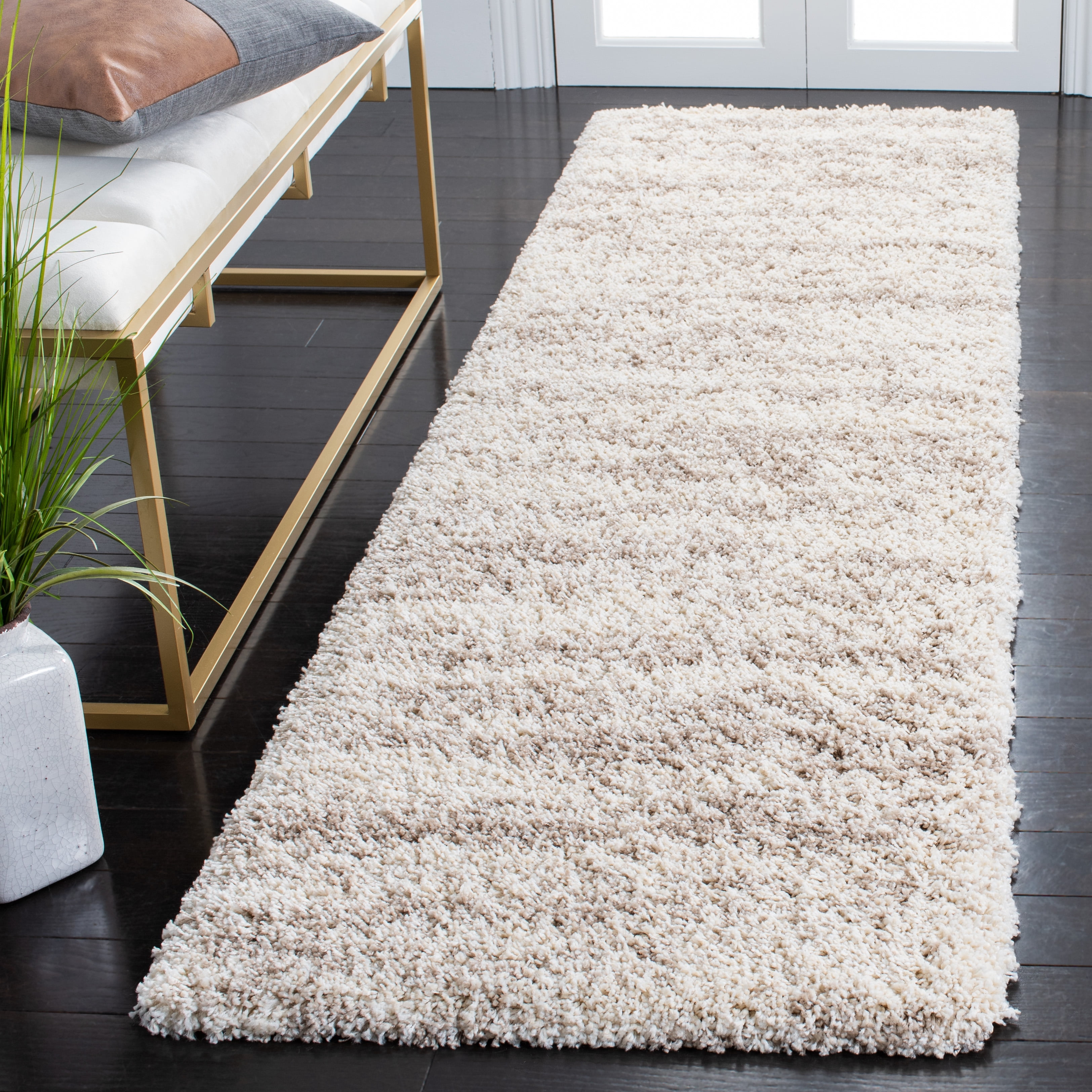 Safavieh Hudson Jack Abstract Shag Runner Rug, Ivory/Beige, 2'3" x 20'