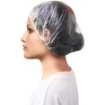 thumbnail image 4 of 100 gorros de ducha desechables de plástico transparente, impermeables, para baño, spa, uso doméstico, hotel y peluquería, 4 of 5