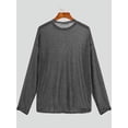 thumbnail image 4 of INCERUN Men's Streetwear Long Sleeve Lightweight Pullover Jumper Tops Shirts, 4 of 11