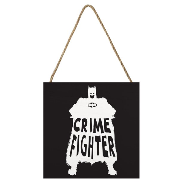Batman - Bloque de Madera Crime Fighter (Negro, Blanco)