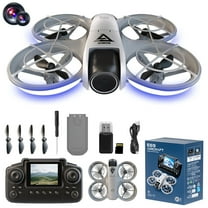 Gifts for 17 Year Old Boy, Drone with Esc Camera and Cool Light Remote Control with Screen Toys Gifts for Boys with Altitude Hold Headless Mode Start Speed Adjustment, Gray, One Size